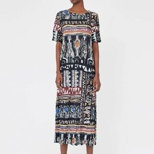 🚨FINAL SALE🚨Zara Boho Tribal Print Mesh Maxi Dress